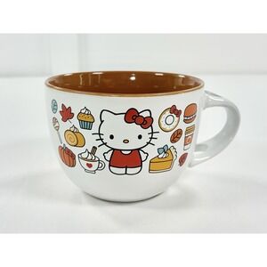 Hello Kitty Fall Harvest Pumpkin Ceramic Soup Ramen Bowl Jumbo Mug 24 oz